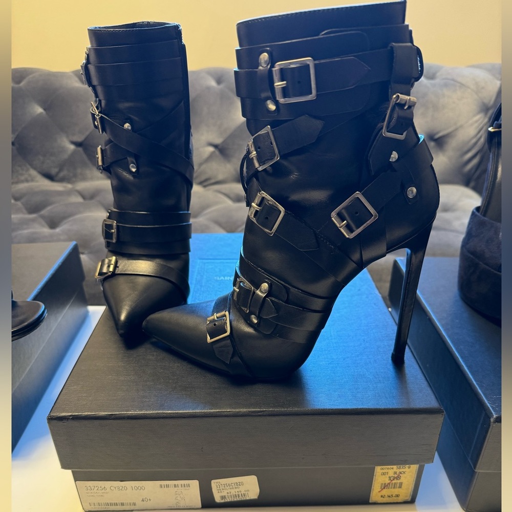 Saint Laurent Buckled Booties